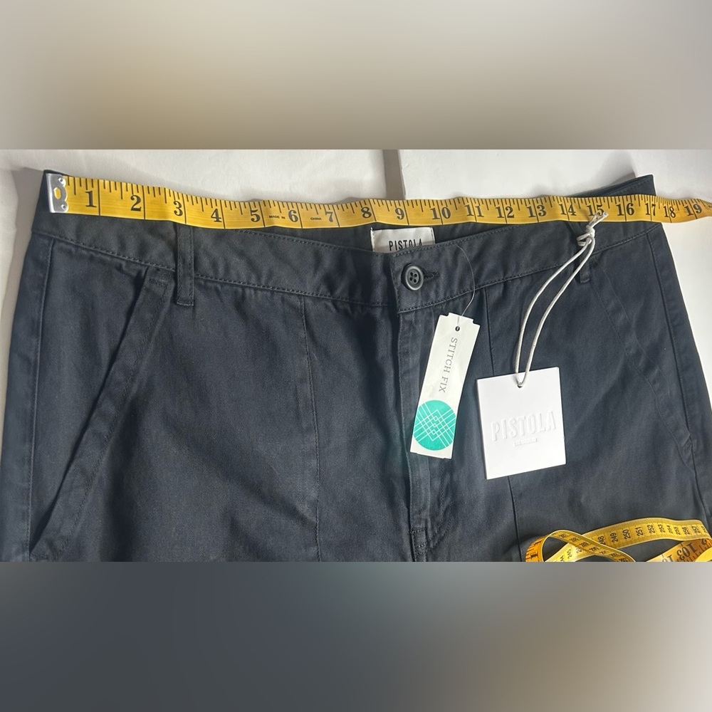 NWT Pistola Sasha Cargo High Rise Pants Womens 32 Black Relaxed Flare Frayed Hem - Picture 10 of 13